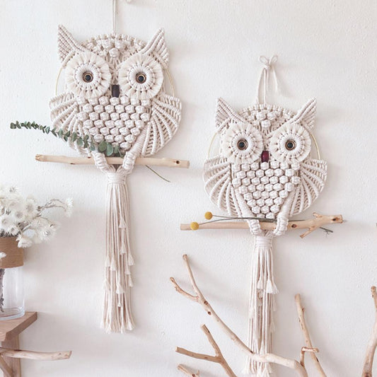 Boho Designs Macrame Owl Wall Hanging