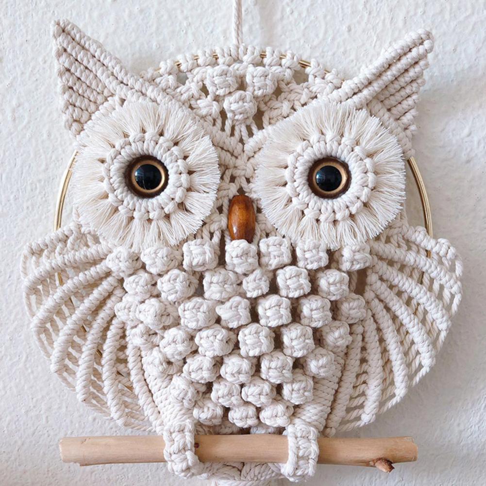 Boho Designs Macrame Owl Wall Hanging