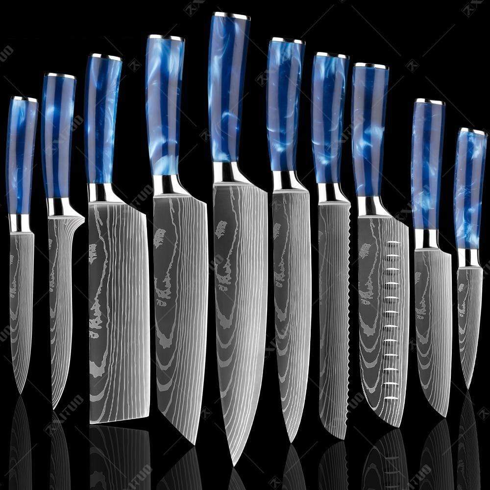 Santoku Blue Knife Set