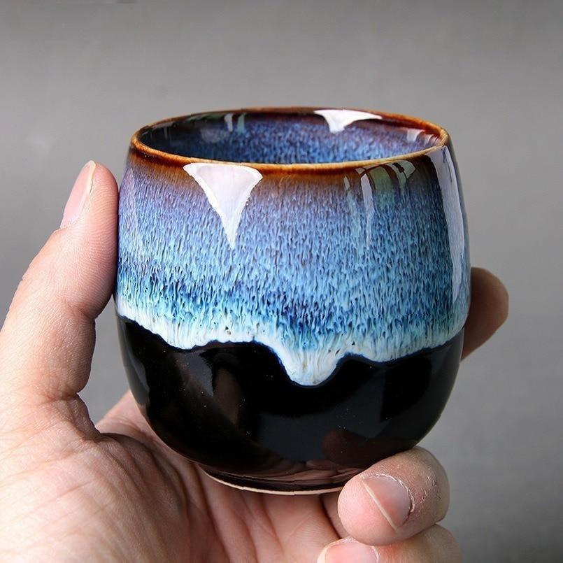 Ocean Waves Handmade Tea Cups