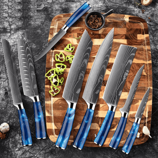 Santoku Blue Knife Set